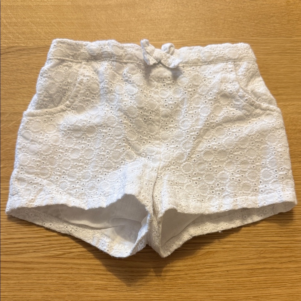 Kids White Eyelet Shorts